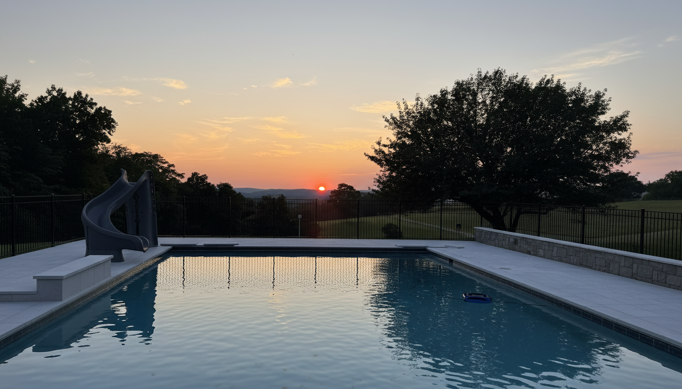 Estate Pool with Panoramic Sunset Views
