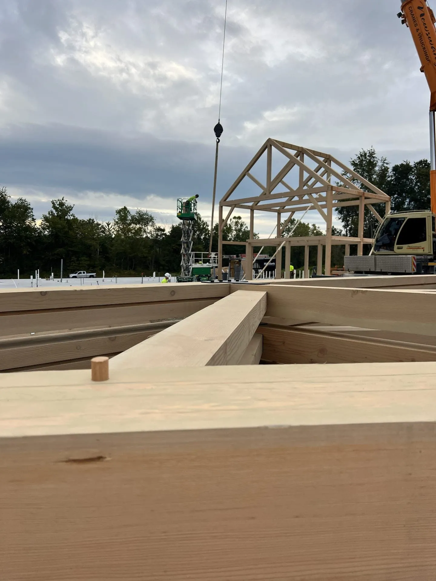 Pavilion Frame Raising - photo 1 by Hearthstone Design Build