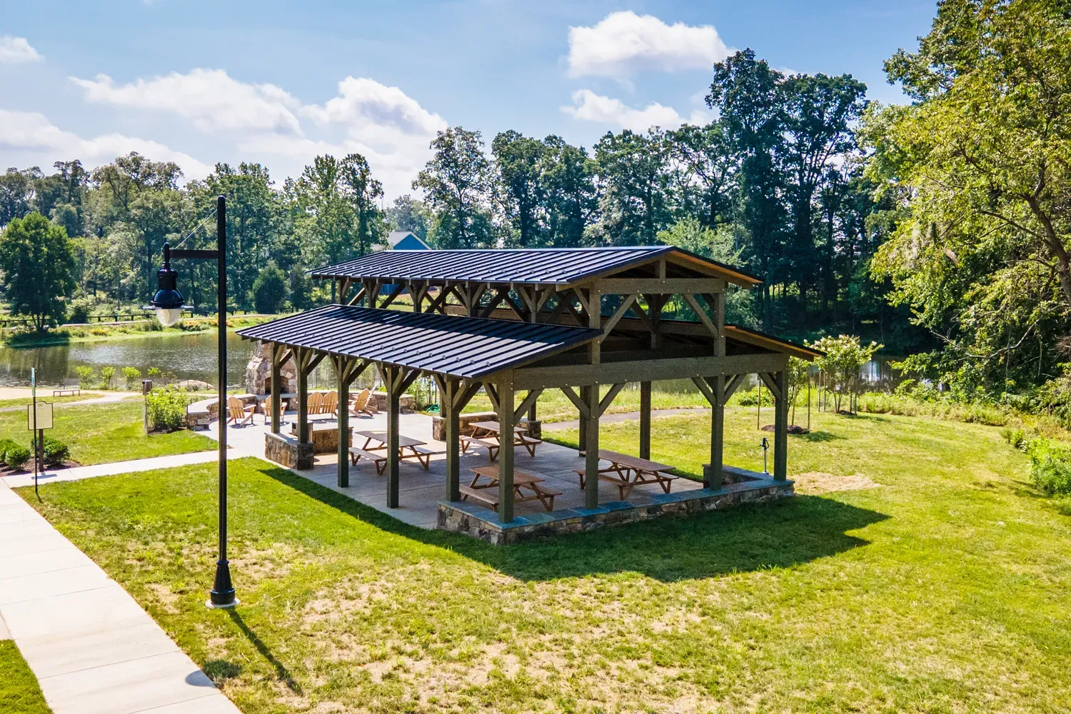 Estate outdoor kitchen with masonry hearth, Northern Virginia