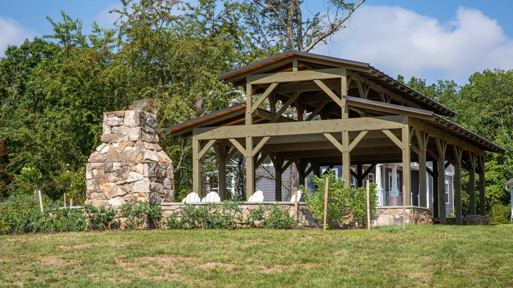Estate stone terrace and fire feature in Loudoun County